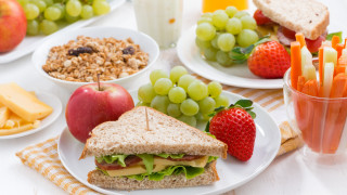 Plate sandwich fruit cereal milk - a sandwich free wallpaper