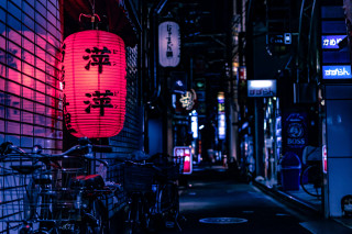 Tokyo street bike neon lights - neon free wallpaper for desktop