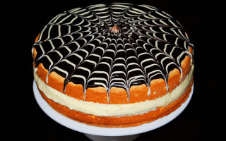 Cake spiderweb decorations table black - op art free wallpaper