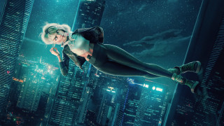 Floating couple city night retrofuturism - artstation hq free wallpaper