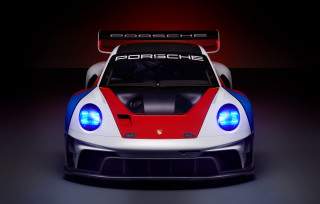 Porsche red white lights dark - its light free wallpaper