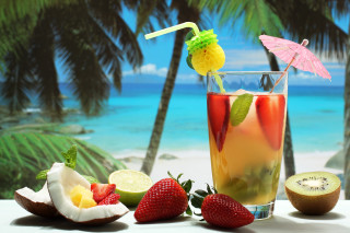 Tropical drink beach view fruit - tropical free wallpaper