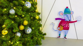 Christmas tree mouse paper cutout - ornament free wallpaper