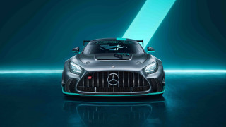 Mercedes sportscar blue green light - 4k uhd image free wallpaper