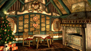 Christmas tree fireplace table christmas - a christmas tree free wallpaper