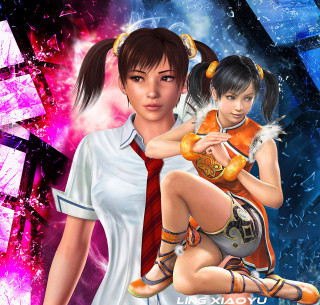 Anime girls twintails night sky - clothes free wallpaper