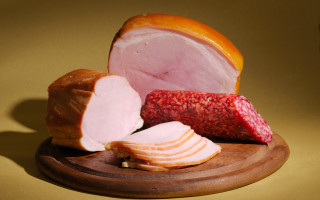 Sliced ham sliced oranges cutting - a cutting board free wallpaper for desktop