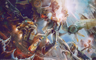 Space robot crew earth mecha - a space setting free wallpaper