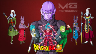 Cartoon characters group red background - akira toriyama free wallpaper