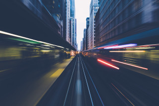 City street train night futurism - a train free wallpaper