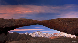 Rock arch mountain sunset sky - amir zand free wallpaper