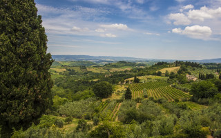 Scenic green valley hills clouds - scenic free wallpaper