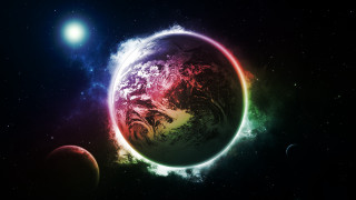 Earth space aurora moon festival - the other side free wallpaper