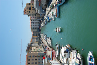 River boats buildings crane cityscape - a few boat free wallpaper