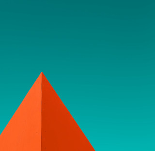Red triangle blue background sky - free minimalism wallpaper for tablet