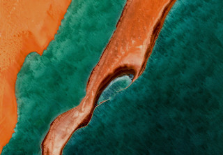 Aerial view water red green - aerial free wallpaper
