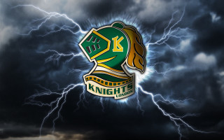 Green gold knights logo dark - lightning behind free wallpaper