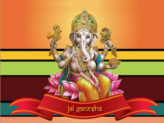 Ganesha colorful banner jaja samikshavad - a banner free wallpaper