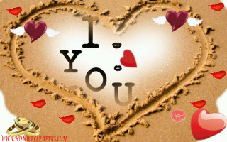Heart sand i love you - sand free wallpaper