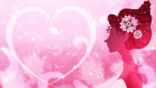 Woman flower heart frame pink - araceli gilbert free wallpaper