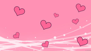 Pink background hearts bubbles flying - heart free wallpaper