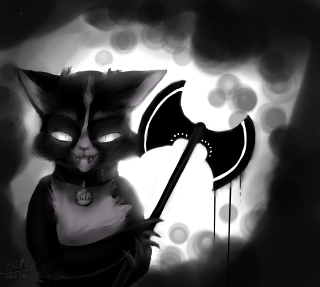 Black white cat hammer light - a light shining free wallpaper for tablet