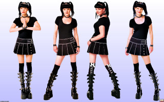 Women short skirts boots group - a picture frame free wallpaper
