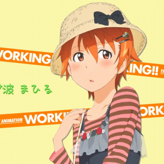 Woman hat striped shirt yellow - art free wallpaper for tablet