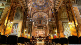 Church large ceiling wooden floor - a church free wallpaper