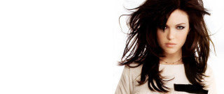 Woman long hair bowtie photorealistic - brown hair free wallpaper