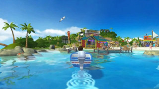 Cartoon character water park boat - kitsch movement free wallpaper