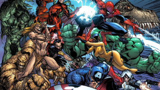 Avengers group comic book cover - a group together free wallpaper