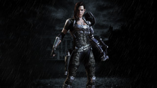 Woman costume gun glove rain 2 - a woman in a costume holding free wallpaper