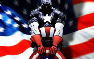 Captain america costume man chair - flag free wallpaper