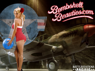 Woman red dress plane flag - a ball free wallpaper