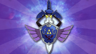Blue purple shield sword starburst - shield free wallpaper