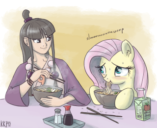 Woman eating bowl pony chopsticks - a pony free wallpaper