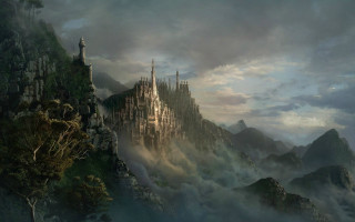 Castle mountain fog clouds sky - christophe vacher free wallpaper