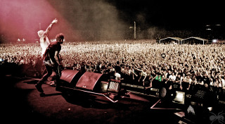 Man stage arms crowd watching - dan smith free wallpaper