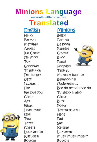 Minion language poster rainbow background - word free wallpaper for mobile