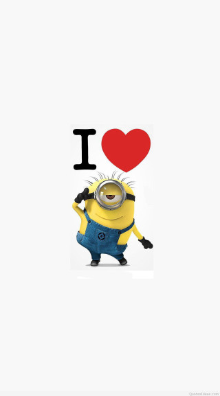 Minion heart i love it - free valentines wallpaper