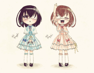 Two girls dresses anime naive - two girl free wallpaper