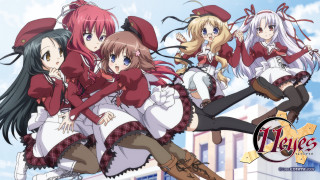 Anime girls red white outfits 2 - one girl holding free wallpaper