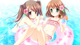 Two girls pool drink floatie - two girl free wallpaper