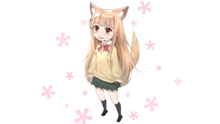 Long hair fox ears school - tiny free wallpaper for desktop