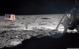 Flag moon man background ground - alan bean free wallpaper for desktop