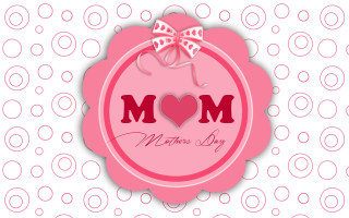 Pink badge bow mom heart - mom free wallpaper