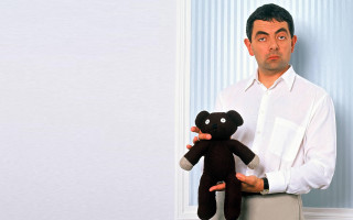Man holding teddy bear surprised - he free wallpaper