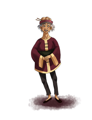 Cartoon man red gold outfit - his hip free wallpaper for mobile