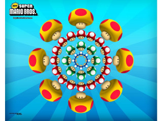 Mario bros mushroom heads circle - a circle free wallpaper